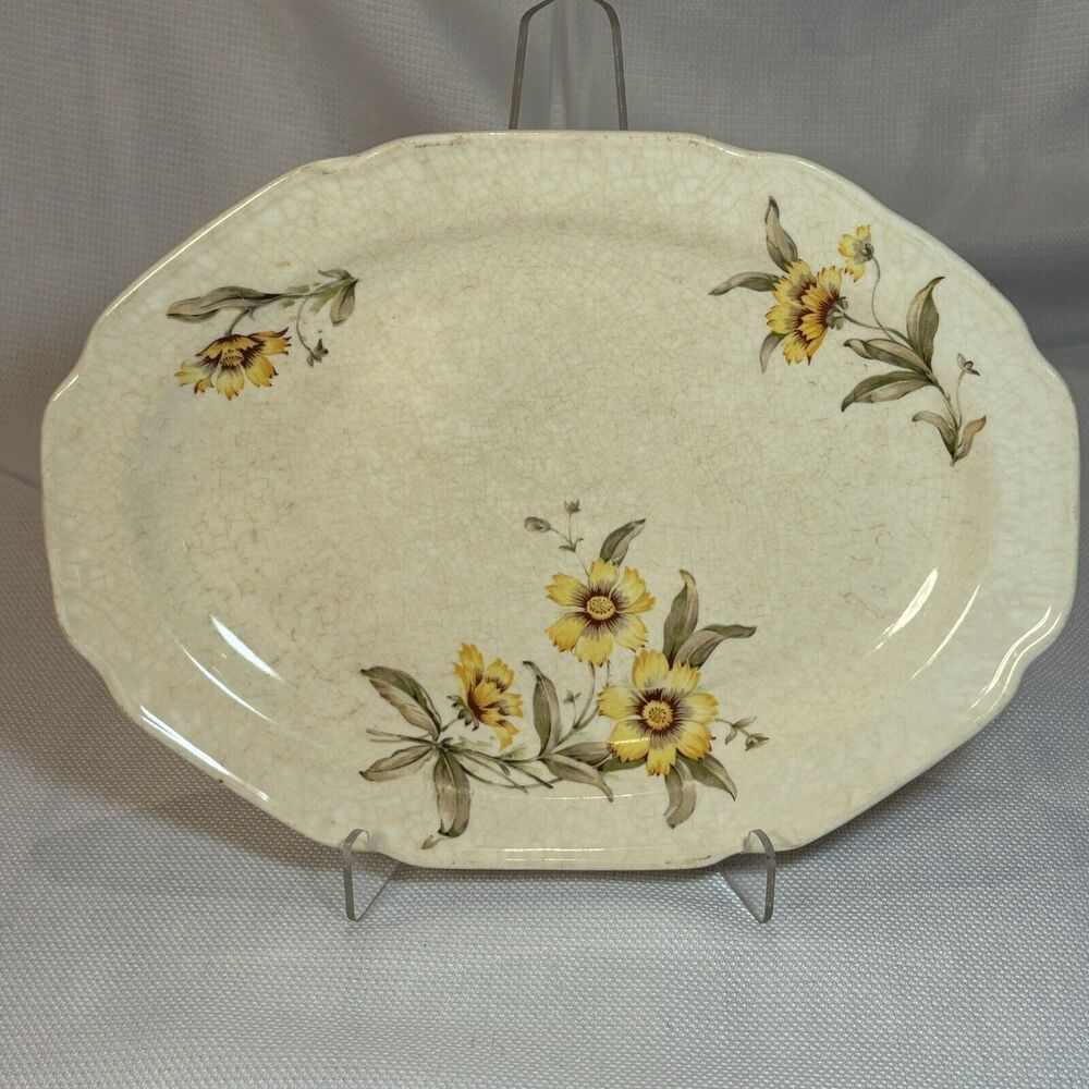 Vintage Yellow Floral Plate Unmarked Collector's Plate China